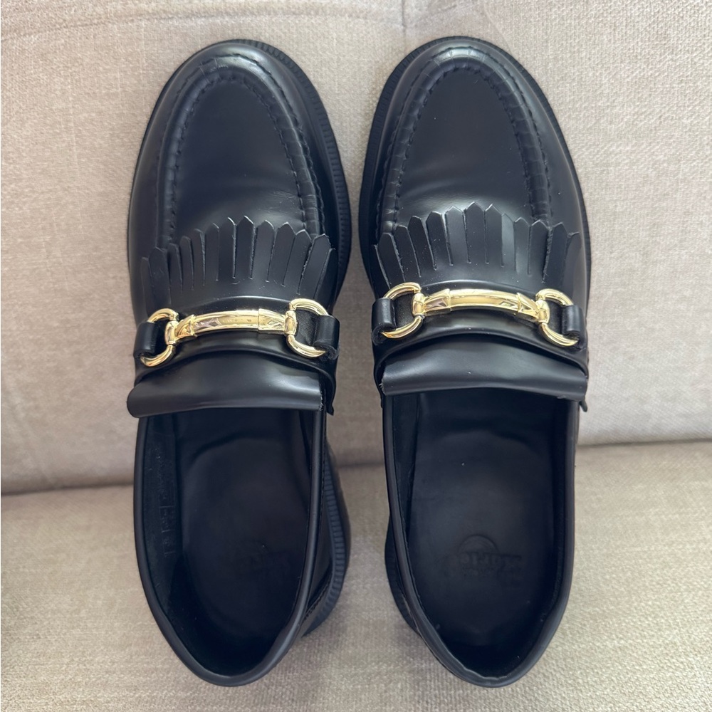 Dr. Martens Adrian Snaffle Black leather Loafers with Gold Detail Unisex M6 /W 7 - Picture 12 of 15